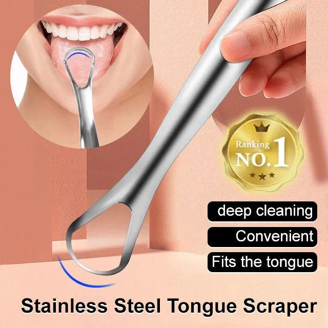 🥳2026 HOT SALE🥳💞50K+ SOLD!✨Heavy-Duty Stainless Steel Tongue Scraper💧BUY 2 GET 1 FREE💧