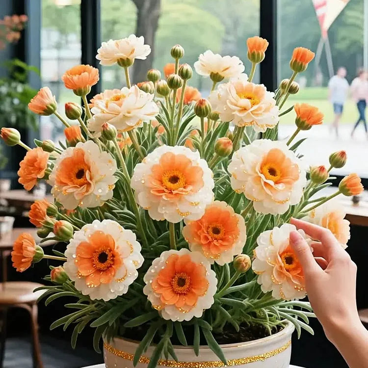 🌸 BUY 1 GET 1 FREE! 🌸Golden Lace Portulaca🌸✨ Brilliant Double Blooms for Effortless Summer Color