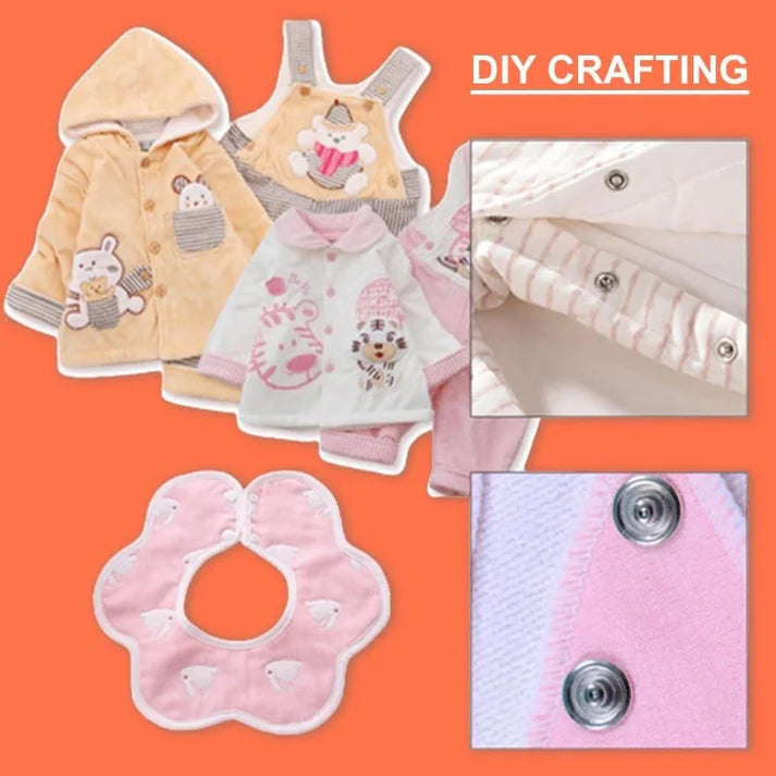 🛠️ 50% OFF NOW! ✨ Snap Button DIY Craft Kit - Create Custom Clothing/Accessories with Easy-to-Use Tools and Multi-Color Buttons 🧵🎨