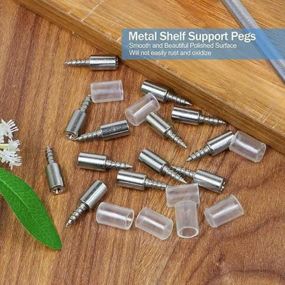 Pack Of 100 Count Self-Tapping Screws,Shelf Support Pegs,Shelf Pins with Non-Slip Sleeve