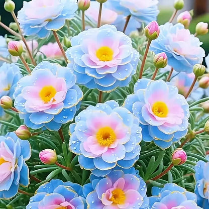 🌸 BUY 1 GET 1 FREE! 🌸Golden Lace Portulaca🌸✨ Brilliant Double Blooms for Effortless Summer Color