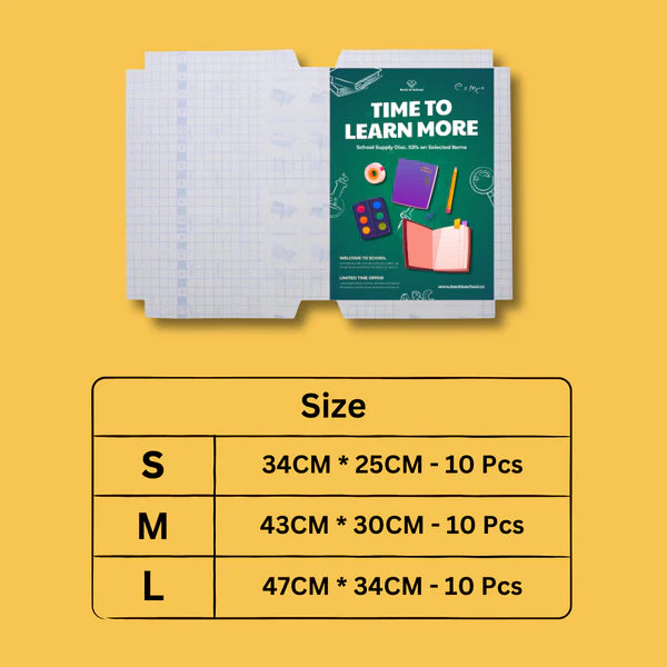 30 Pcs Transparent Matte Book Cover | Waterproof Self-Adhesive Sticker Sheets (3 Sizes) | Notebook & Textbook Protective Film for School & Office