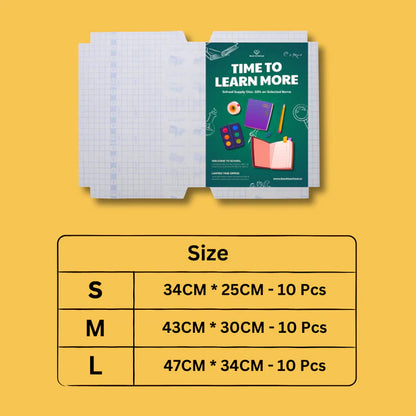 30 Pcs Transparent Matte Book Cover | Waterproof Self-Adhesive Sticker Sheets (3 Sizes) | Notebook & Textbook Protective Film for School & Office