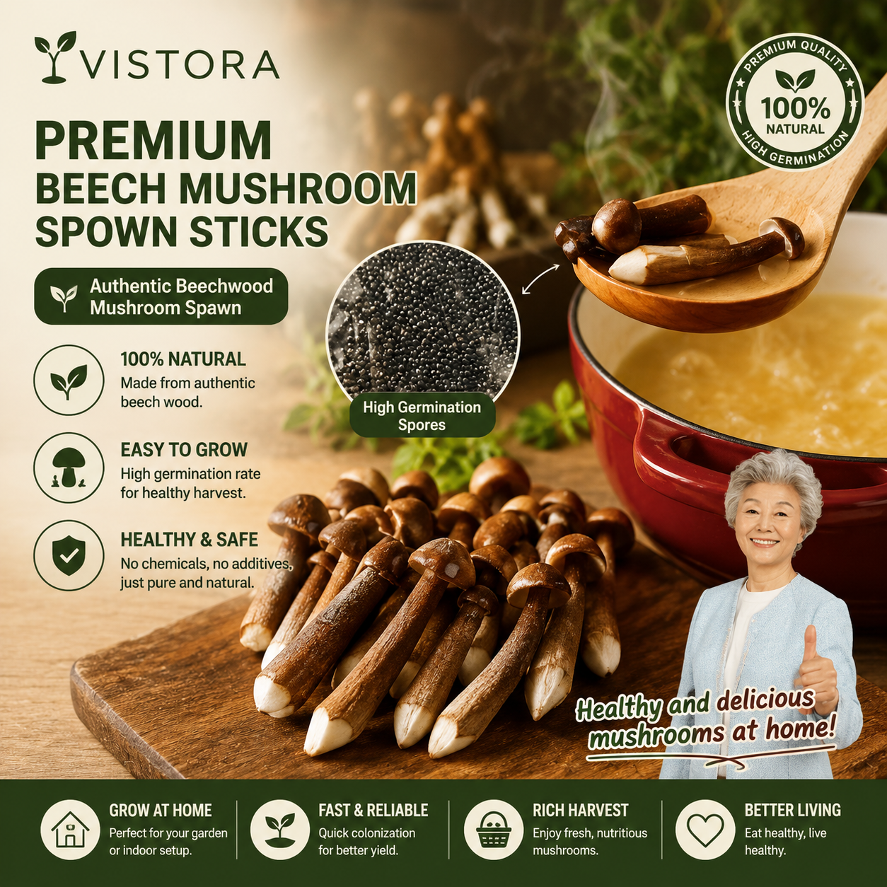 🥳2026 HOT SALE🥳💞50K+ SOLD!✨Premium Organic Mushroom Harvest Grow Kit Seeds – Buy 1 Get 1 F