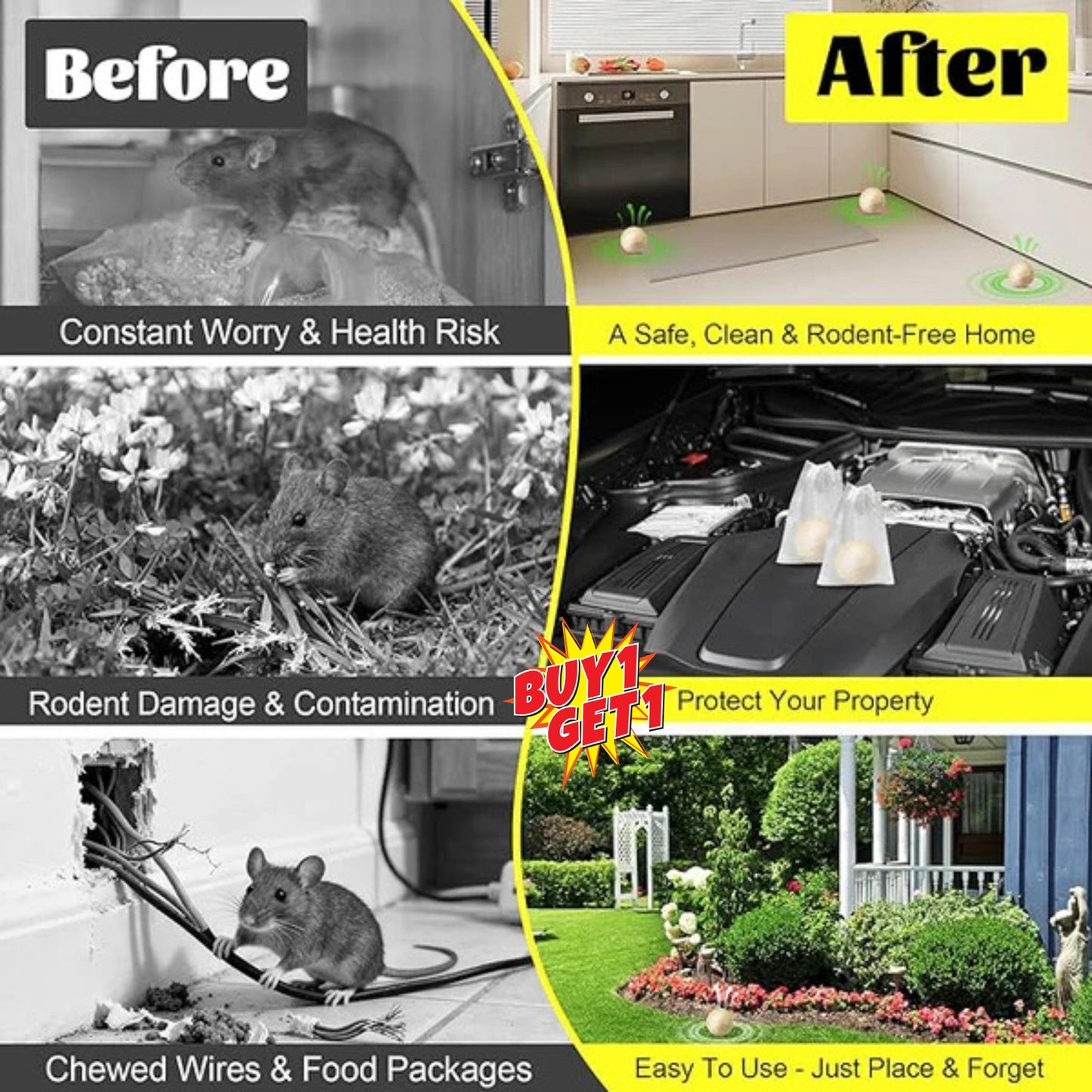 🥰HOT SALE 49% OFF🥰Atindirey Mouse and Rat Repellent Balls, Protection for Indoors/Outdoors/Car Engines, Long-Lasting Peppermint Oil Formula, Safe for Pets and Children, Effective Mouse Repellent for 30–60 Days
