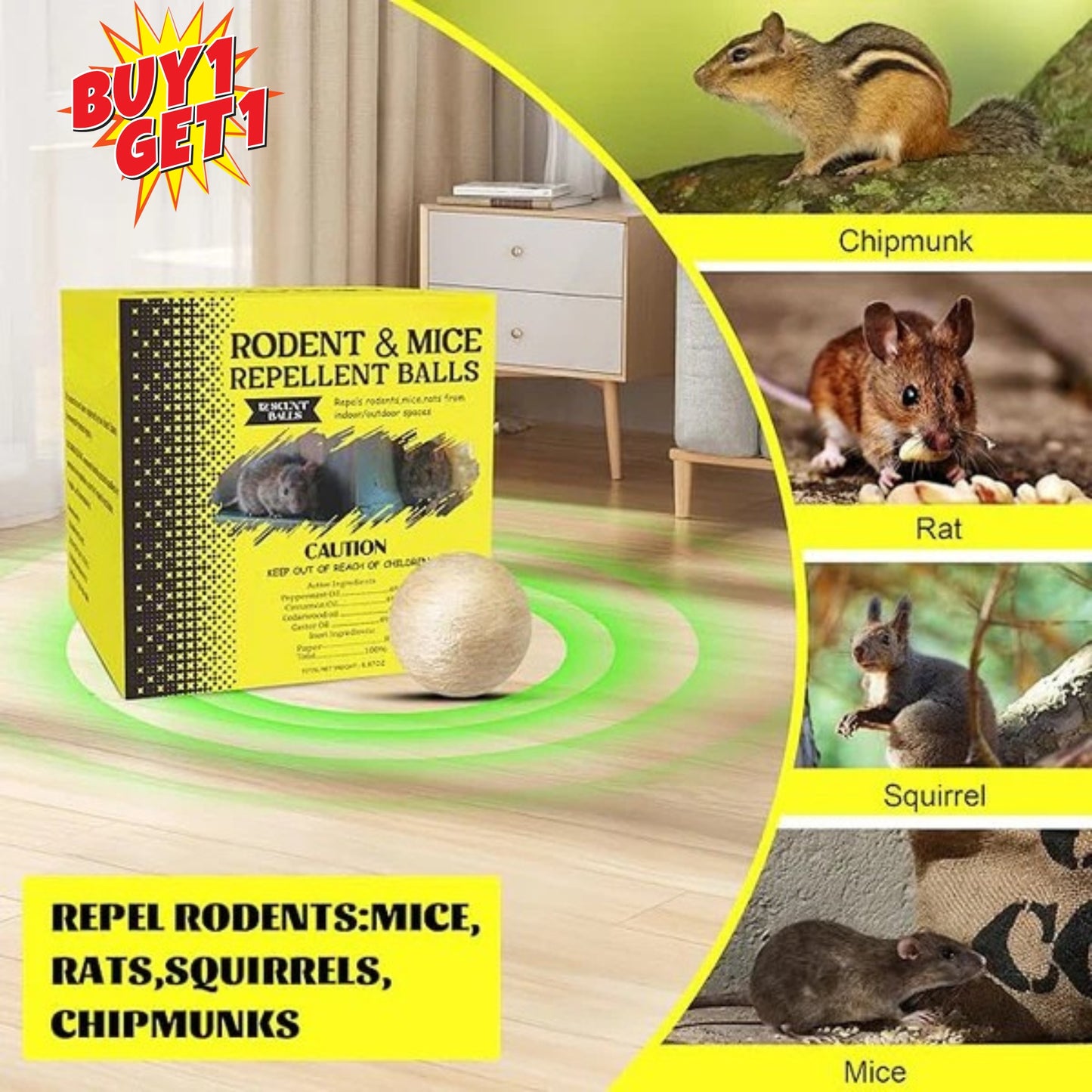🥰HOT SALE 49% OFF🥰Atindirey Mouse and Rat Repellent Balls, Protection for Indoors/Outdoors/Car Engines, Long-Lasting Peppermint Oil Formula, Safe for Pets and Children, Effective Mouse Repellent for 30–60 Days