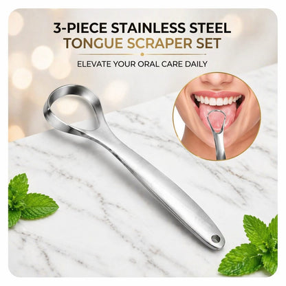 🥳2026 HOT SALE🥳💞50K+ SOLD!✨Heavy-Duty Stainless Steel Tongue Scraper💧BUY 2 GET 1 FREE💧