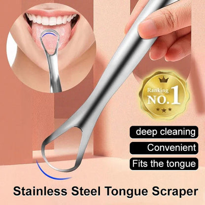 🥳2026 HOT SALE🥳💞50K+ SOLD!✨Heavy-Duty Stainless Steel Tongue Scraper💧BUY 2 GET 1 FREE💧