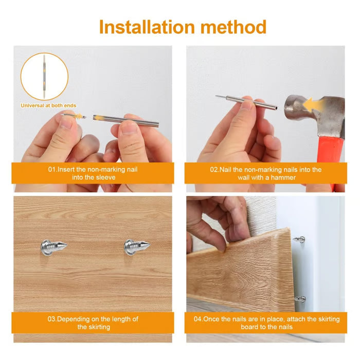 🔥Buy More Save More🔥Double-Head Skirting Thread Seamless Nail🛠️ | Pack of 100 pcs