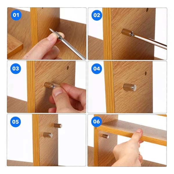 Pack Of 100 Count Self-Tapping Screws,Shelf Support Pegs,Shelf Pins with Non-Slip Sleeve