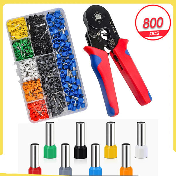 🔧 50% OFF NOW! ⚡ Ratchet Wire Crimper Set – Tubular Terminals, Ergonomic Handle & Professional Electrical Tool 📦