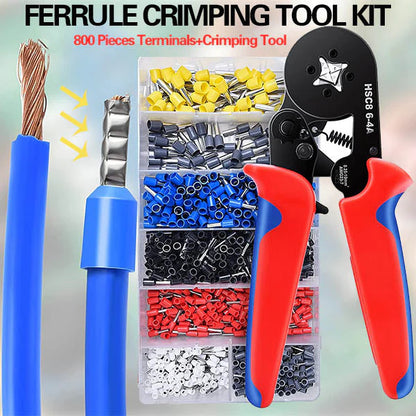 🔧 50% OFF NOW! ⚡ Ratchet Wire Crimper Set – Tubular Terminals, Ergonomic Handle & Professional Electrical Tool 📦