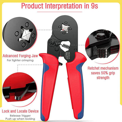 🔧 50% OFF NOW! ⚡ Ratchet Wire Crimper Set – Tubular Terminals, Ergonomic Handle & Professional Electrical Tool 📦