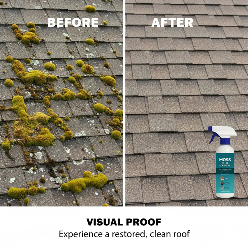 💧BUY 1 GET 1 FREE💧🌧️ Multi-surface moss and algae cleaner spray – Spray, rinse and watch it shine! 🏠✨ Effective against moss, gentle on plants – a cleaner roof in minutes. 🌿💧